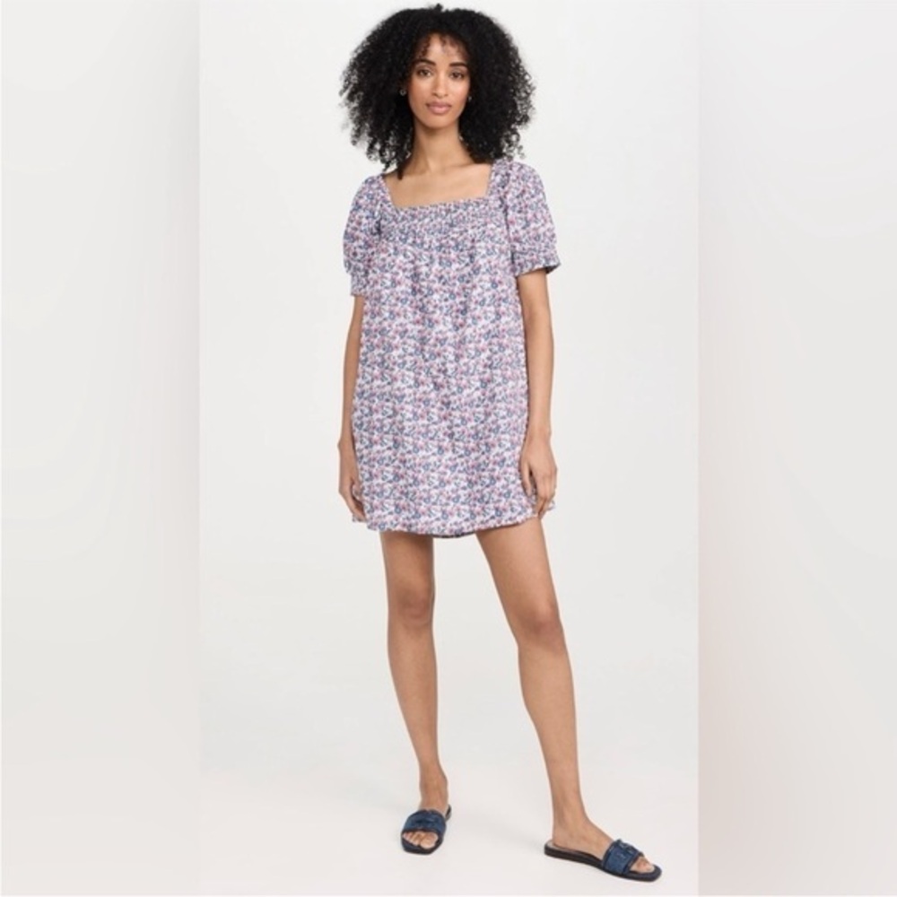Mille Resort & Travel Dress Jane Mini Smocked in Floral Bluebell